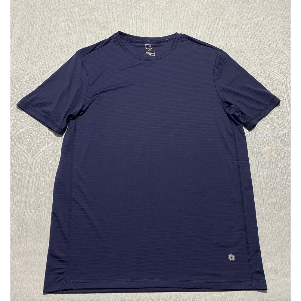 Soybu Mens Size M Navy Blue Athletic Training Performance Gym T-Shirt Crew Neck